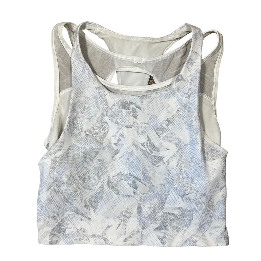 Lululemon Break Free Tank Crop Top Nulux Jasmine White Multi / White sz 6 - Picture 5 of 8